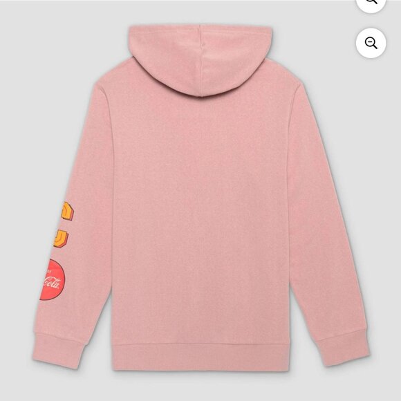 Men's Unisex Coca-Cola Hooded Graphic Pullover Sweatshirt - Pink, Size XL - Picture 2 of 5
